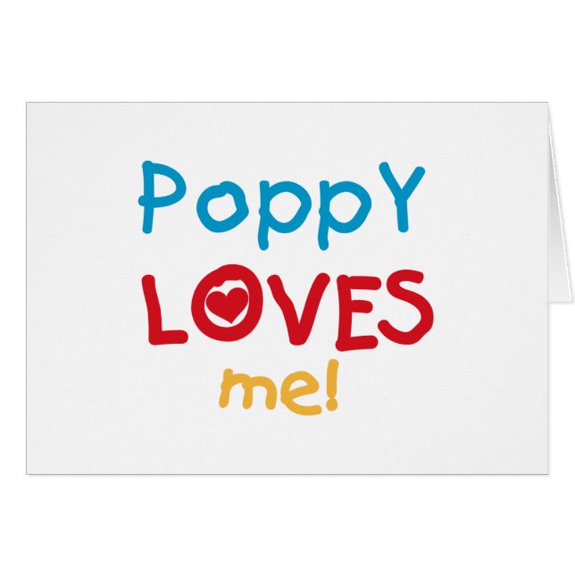 Poppy Kärlek Me T-shirts och presenter Hälsningskort (Framsidan Horizontal)