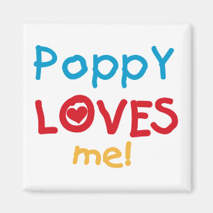 Poppy Kärlek Me T-shirts och presenter Magnet