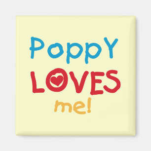 Poppy Kärlek Me T-shirts och presenter Magnet
