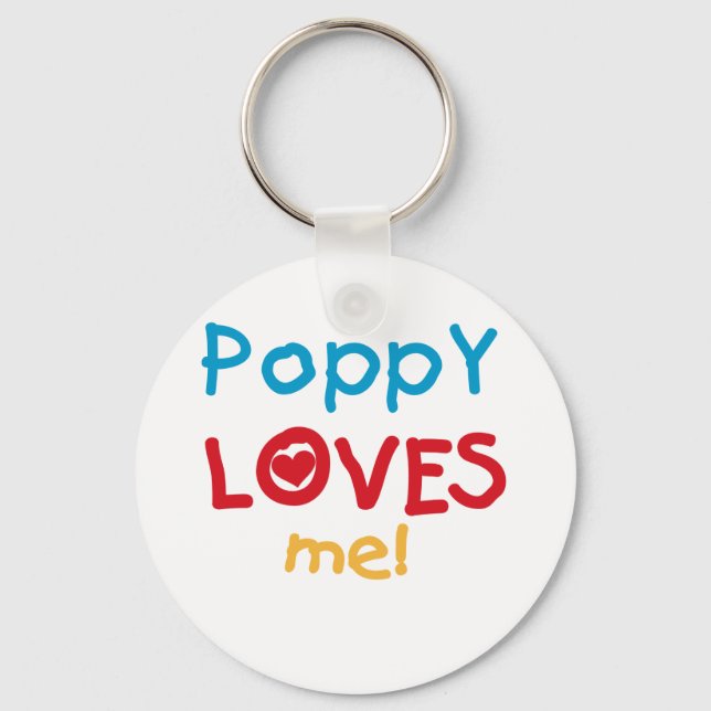 Poppy Kärlek Me T-shirts och presenter Nyckelring (Framsida)