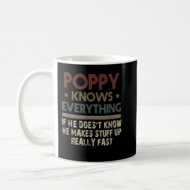 Poppy Know All - Grandpa Gift Kaffemugg (Vänster)
