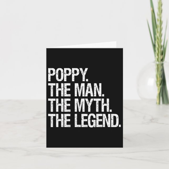 Poppy Mannen Myten Legenden Roliga Fadersdag Gåvor Kort (Framsida)