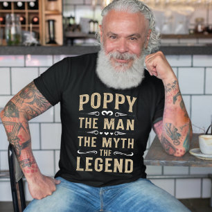 POPPY   Mannen Myth the Legend Fars dag T Shirt