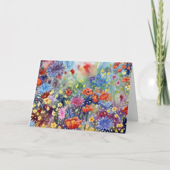 "Poppy Meadow" Blank Notecard Tack Kort (Framsida)