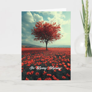 Poppy Meadow Lonely Träd Inbjudan