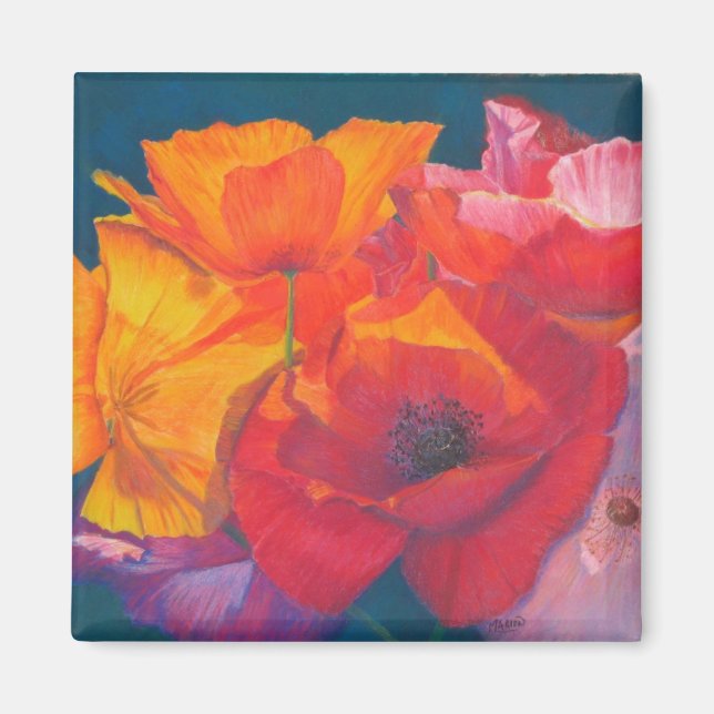 Poppy Medley Painting Magnet (Framsidan)