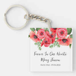 Poppy Memorial Funeral Photo Keychain