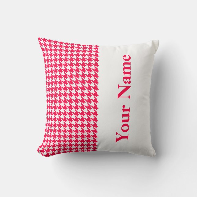 Poppy Modern Houndstooth med Namn Kudde (Framsida)
