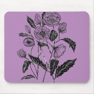 Poppy Mouse Pad - Anpassningsbar Färg - Lila Musmatta