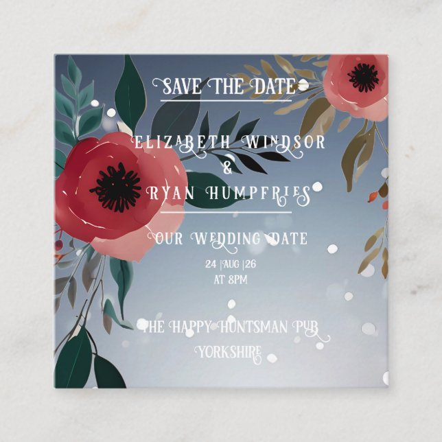 "Poppy of Love" Bröllopsinbjudningskollektion Tilläggskort (Framsida)