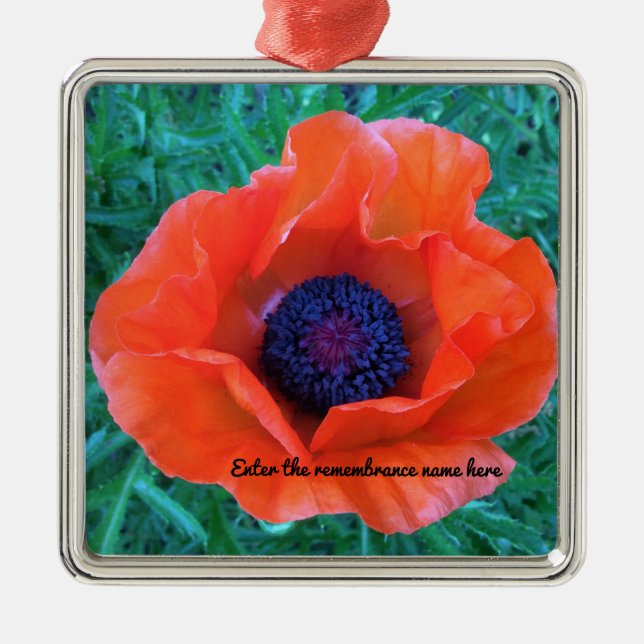 POPPY Oriental Red Orange — Julgransprydnad Metall (Framsidan)