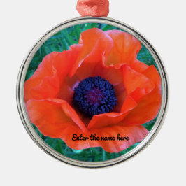 POPPY Oriental Red Orange — Julgransprydnad Metall