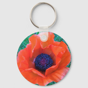 POPPY Oriental Red Orange — Nyckelring