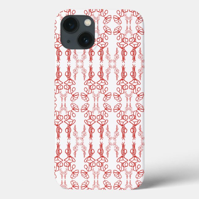 Poppy Outline, Red on White, iPad Case-Mate Fodral (Baksida)