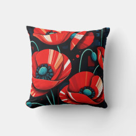 Poppy Papaver flowers Kudde