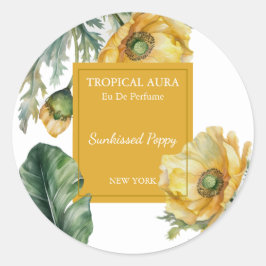 Poppy Perfume Label Runt Klistermärke