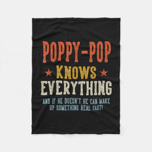 Poppy-pop vet allt fars dag retro fleecefilt