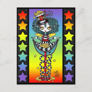 Poppy Popcorn Pixie Stick Rainbow Circus vykort