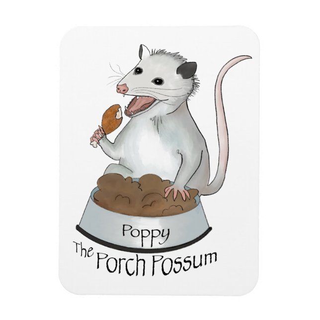 Poppy, porch possum magnet (Vertikal)