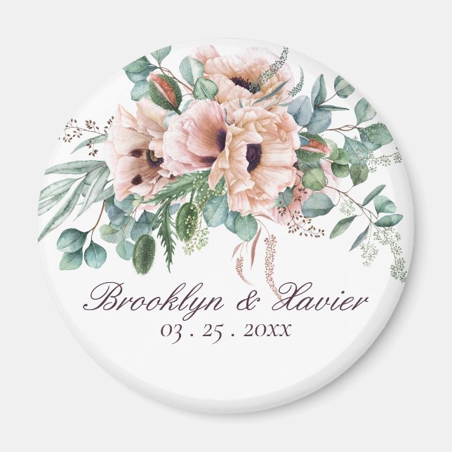 Poppy Radiance Wedding Favor Magnet (Framsidan)