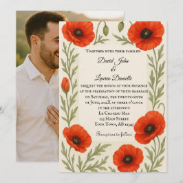 Poppy Reverie Photo Wedding Invitation Inbjudningar