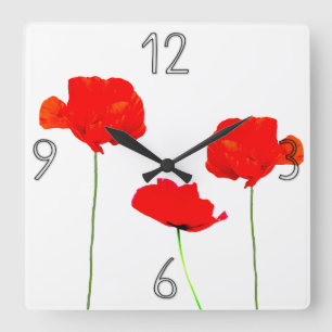 POPPY-samling 05 Vägglås Fyrkantig Klocka