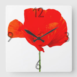 POPPY-samling 06 Vägglås Fyrkantig Klocka