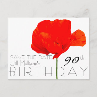 POPPY-samling 90:e födelsedag Spara datum Meddelande Vykort