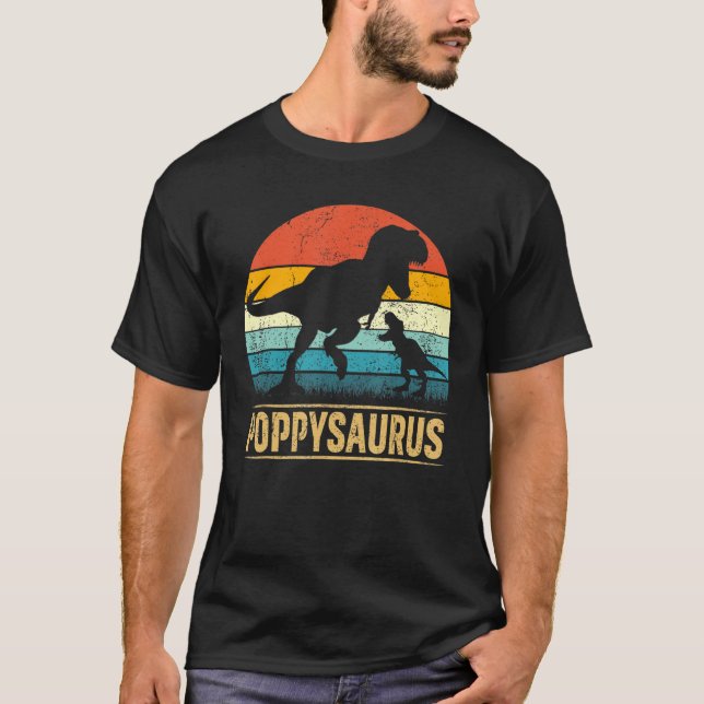 Poppy Saurus Rex Dinosaur Poppysaurus Funny Far T Shirt (Framsida)