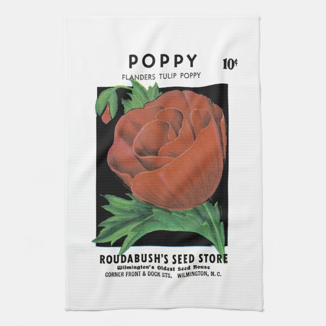 Poppy Seed Packet Label Kökshandduk (Vertikal)