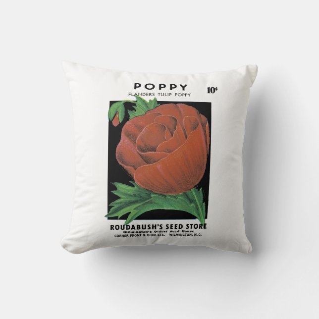 Poppy Seed Packet Label Kudde (Framsida)
