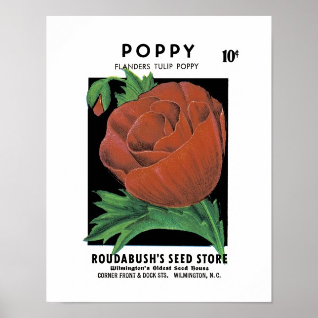 Poppy Seed Packet Label Poster (Framsidan)