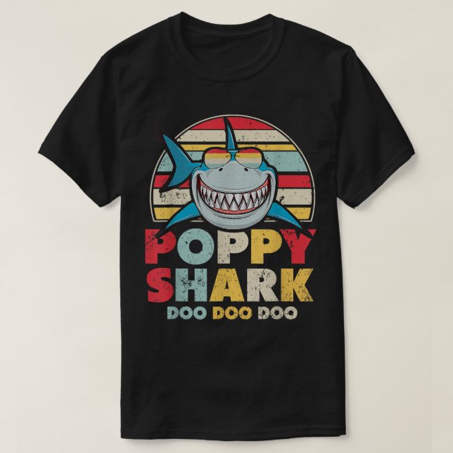 Poppy Shark Shirt, Gift for Poppy T Shirt (Design framsida)