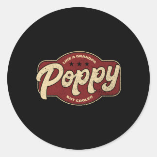 Poppy som en morfar, men er poppy Grandpa Runt Klistermärke
