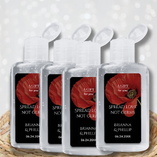 Poppy Spread Kärlek Not Germs Hand Sanitizer Adressetikett