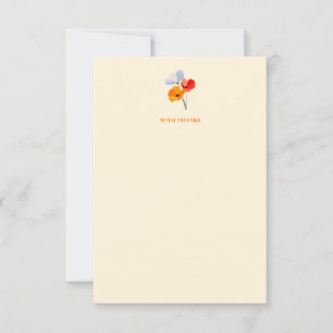 Poppy, tack för fet Blommigt Kort