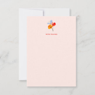 Poppy, tack för fet Blommigt Kort