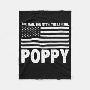 Poppy the Man the Myth the Legend Grandpa Fleecefilt