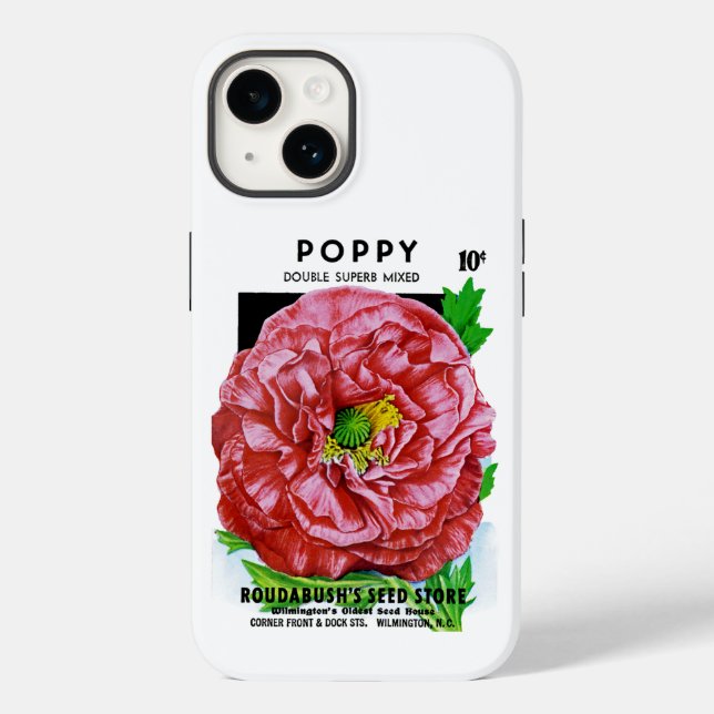 Poppy Vintage Seed Packet Fodral-Mate iphone case (Baksida)