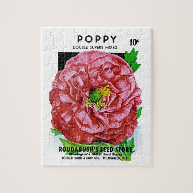 Poppy Vintage Seed Packet Pussel (Vertikal)