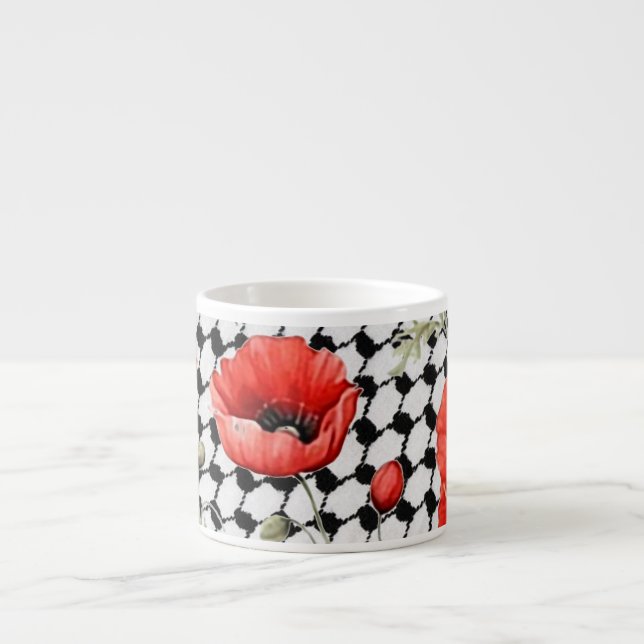 Poppy w/Palestinian Hattah Expresso Mugg Espressomugg (Framsidan)