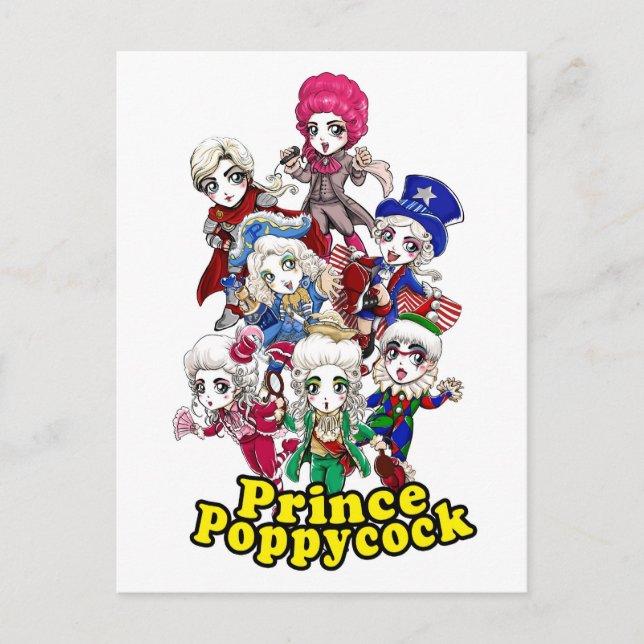 Poppycock Party Postkort Vykort (Framsida)
