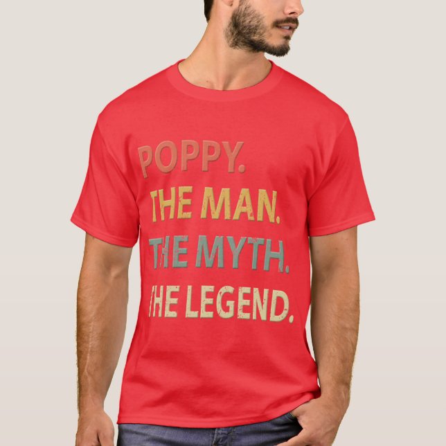 Poppyhe Manhe Mythhe Legend vintage T Shirt (Framsida)