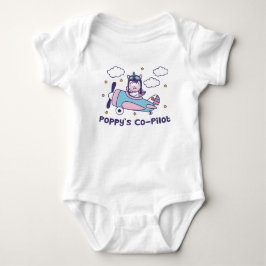 Poppy's Co-Pilot - Unicorn Airplane T Shirt