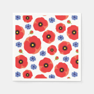 Poppys och kornblommor Mönster Pappersservett
