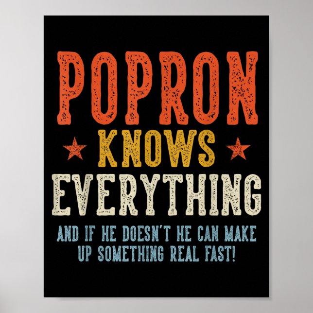 Popron vet allt fars dag retro vintage poster (Framsidan)