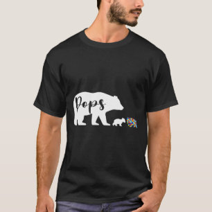 Pops Bear Autism Awareness Kärlek Support Family A T Shirt