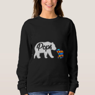 Pops Bear Autism Awareness Kärlek Support Family A T Shirt