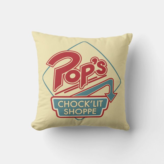 Pop's Chock'Lit Shoppe Red Logotyp Kudde (Framsida)