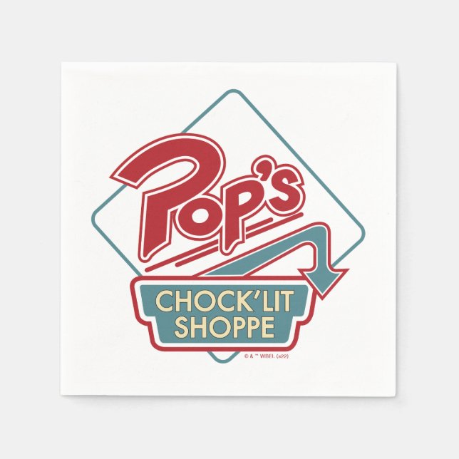 Pop's Chock'Lit Shoppe Red Logotyp Pappersservett (Framsidan)